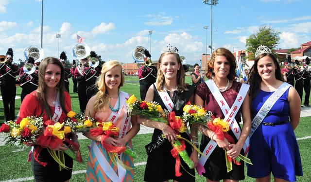 Mary Kate Rogers poses as queen with the other candidates