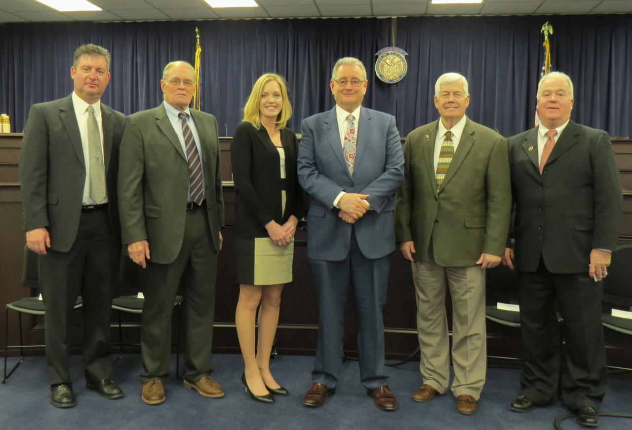  The Heartland Parkway Foundation Board of Directors welcomed visitors to Heartland Parkway Day at the capitol annex in Frankfort February 26. This group representing Marion County includes, from left: State Representative Terry Mills; foundation treasurer and Lebanon City Administrator John Thomas; State Senator Jimmy Higdon; Stephanie Higdon, KAED director; Tom Lund, economic development director; and Marion County Judge/Executive David Daugherty. (Photo by Linda Marcum Waggener)