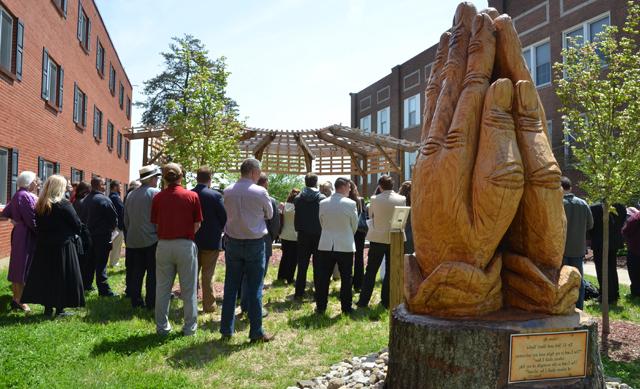 The praying hands sculpture